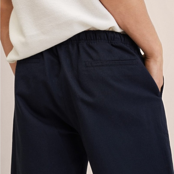 MANGO Drawstring Cotton Linen Bermuda short - NWT - Picture 6 of 10